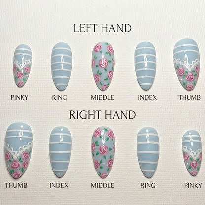 Blue Rose Cottage Press-On Nails